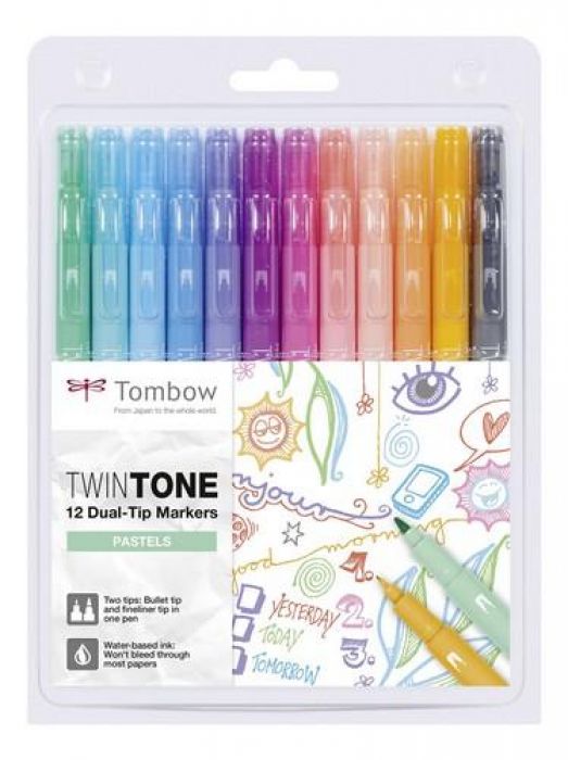 Tombow TwinTone markers 12st set pastelkleuren 19-WS-PK-12P-2