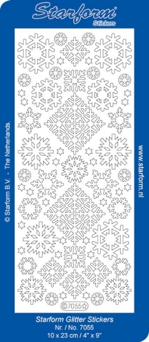 Stickers Christmas Ice Crystals 2 glitter zilver goud