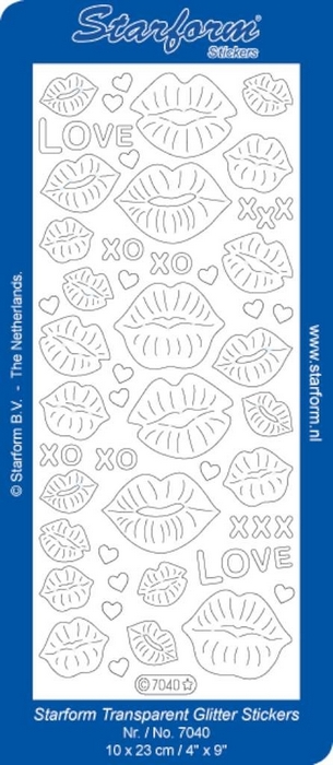 Stickers Kissing Lips zilver