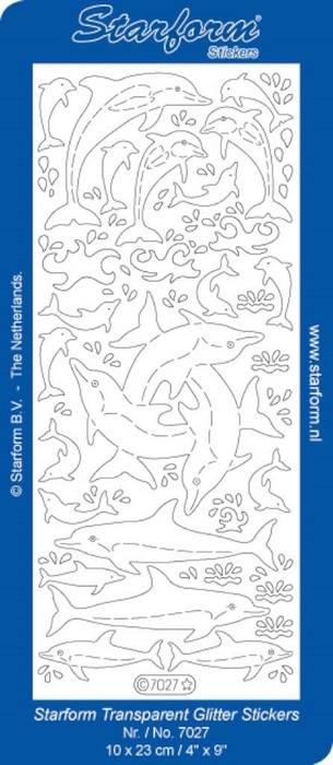 Stickers Maritime: Dolphins zilver