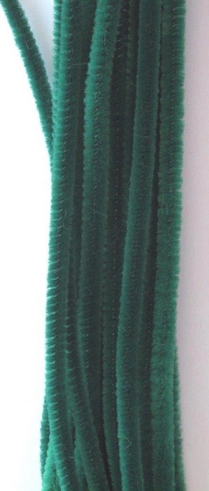 Chenille groen 6mm x 30cm 20st