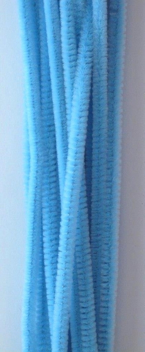 Chenille aqua 6mm x 30cm 20st