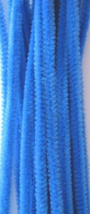 Chenille blauw 6mm x 30cm 20st