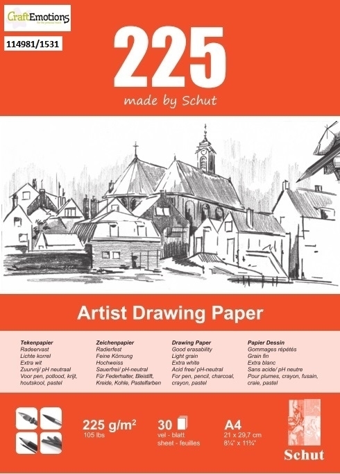 Schut Artist Drawing Paper 225 gram A4 bloc a 30 ve