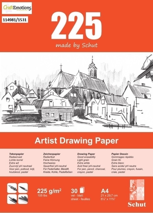 Schut Artist Drawing Paper 225 gram A4 bloc a 30 ve