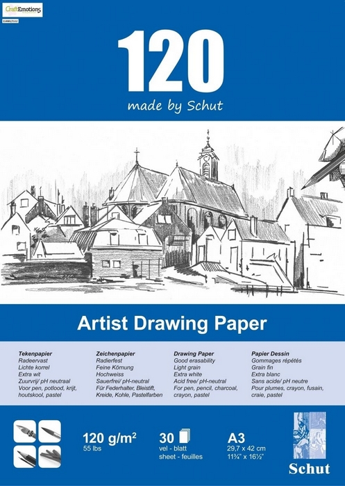 Schut Artist Drawing Paper 120 gram A3 bloc a 30 vel
