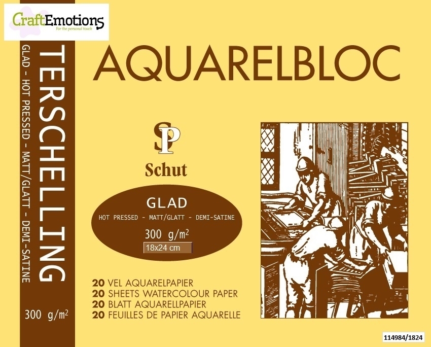 Schut Terschelling Aquarelblok glad 18x24cm