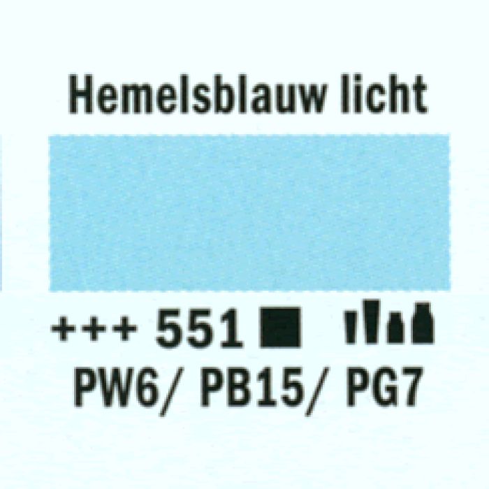 Amsterdam Acrylverf tube 250 ml Hemelsblauw licht 551