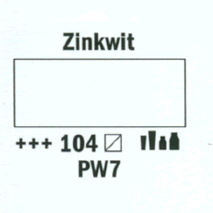 Amsterdam Acrylverf tube 250 ml Zinkwit  104   