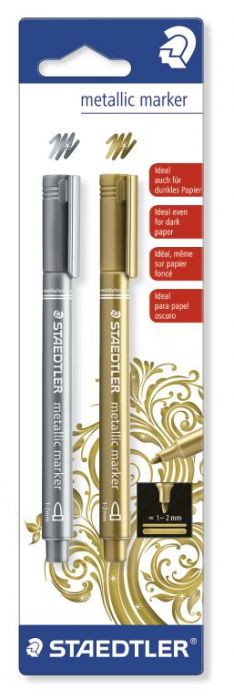 Staedtler metallic marker - Blister goud en zilver