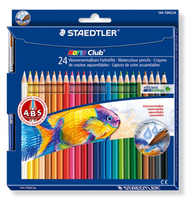 Staedtler Noris Club aquarell - set 24 st. + penseel