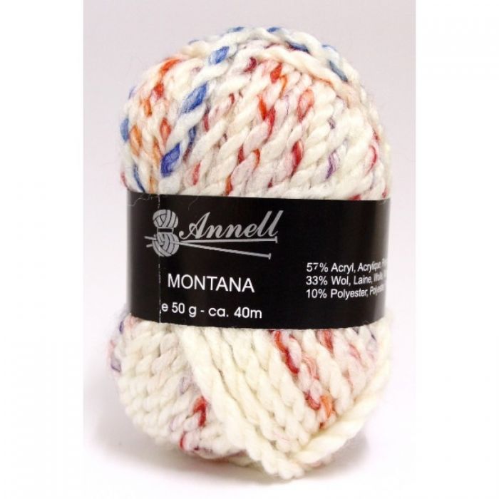 Annell Montana rood/groen/blauw creme gemeleerd