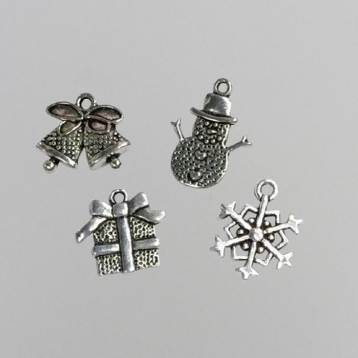 Nellie`s Choice Set 8 metalen bedels Kerst CHARM005