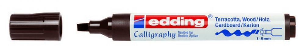edding-1455 kalligrafie marker flexibel donkerbruin 1ST 1-5 mm