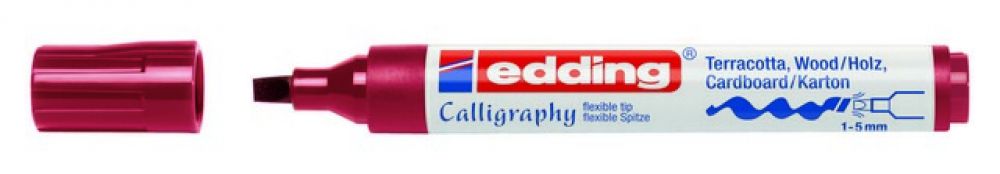 edding-1455 kalligrafie marker flexibel oud rood 1ST 1-5 mm 