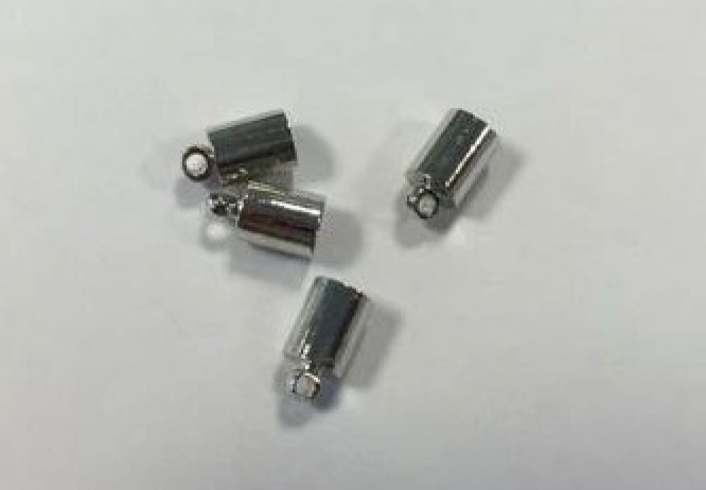 Eindkap voor 5mm koord 7x3MM platinum 4 ST 12154-5412