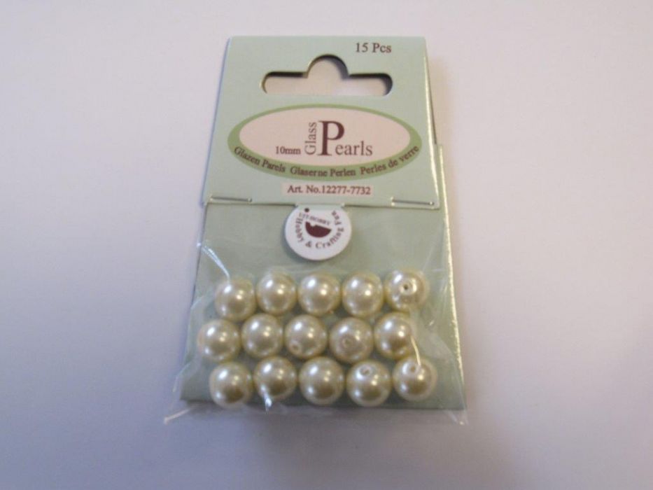 Glas parels rond 10mm beige zak 15 ST 12277-7732