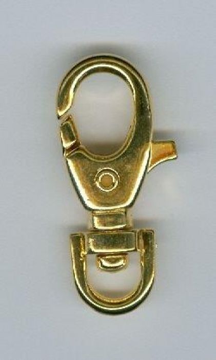 Karabiner met draaibaar oog 35mm goud 12032-4702