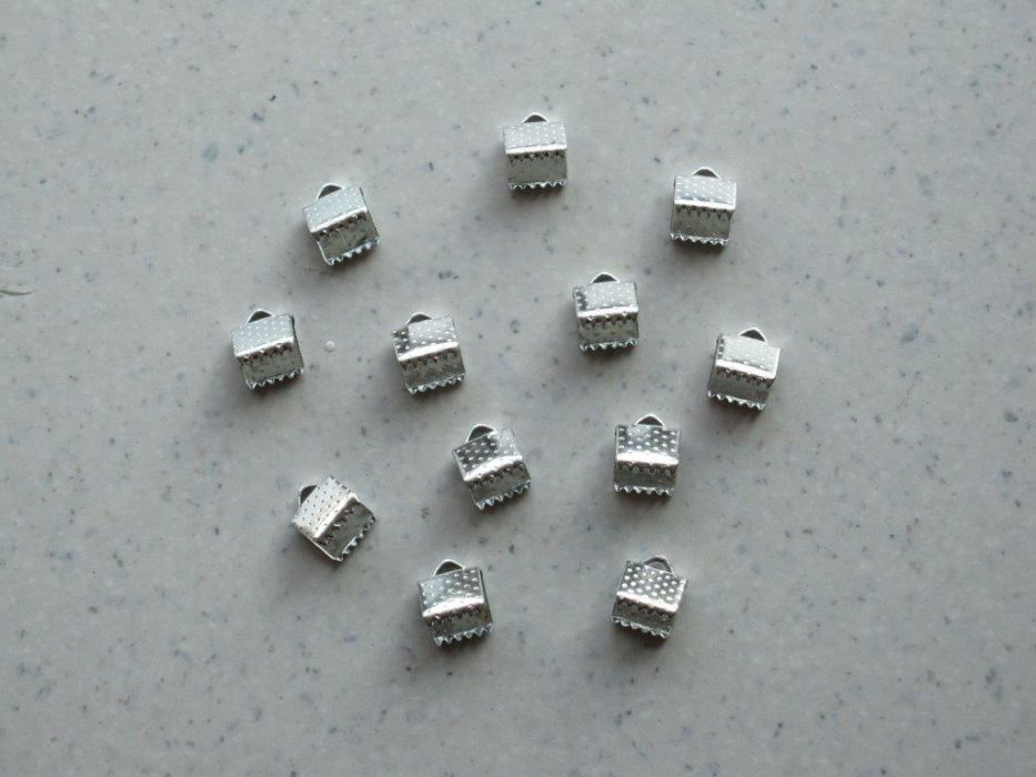 Koordsluiting klem met oog 6x6mm platinum 12ST 12319-1901