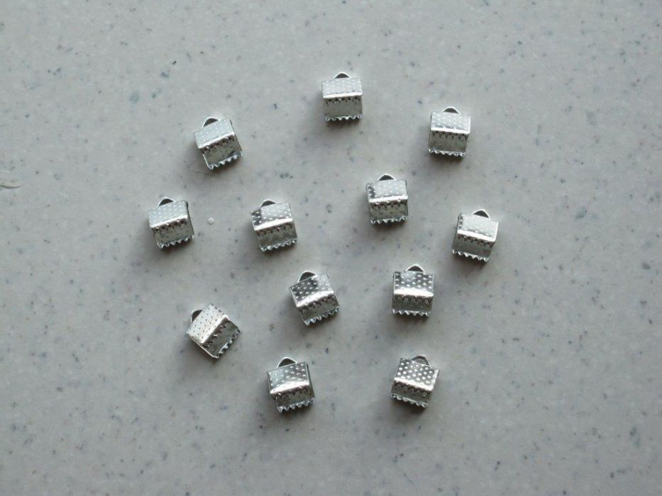 Koordsluiting klem met oog 6x6mm platinum 12ST 12319-1901