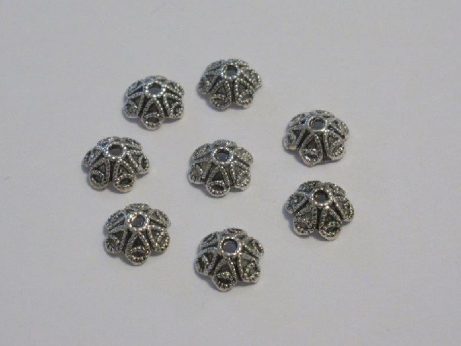 Kralenkapjes platinum 10MM 8 ST 12253-5302