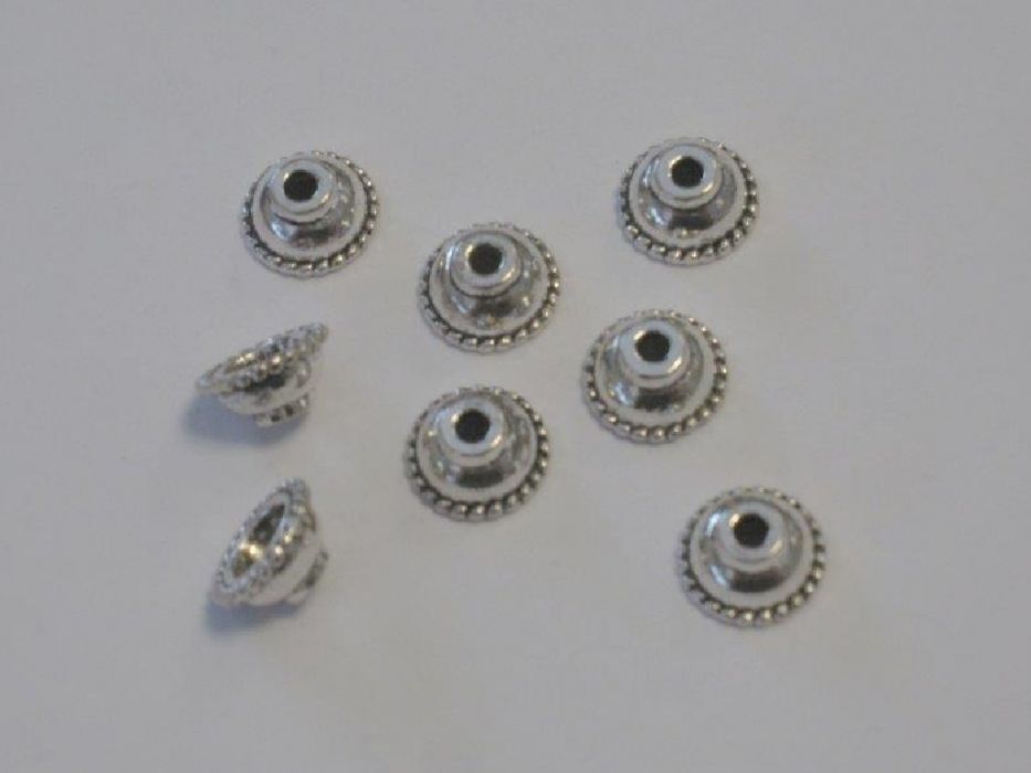 Kralenkapjes platinum 10MM 8 ST 12253-5306