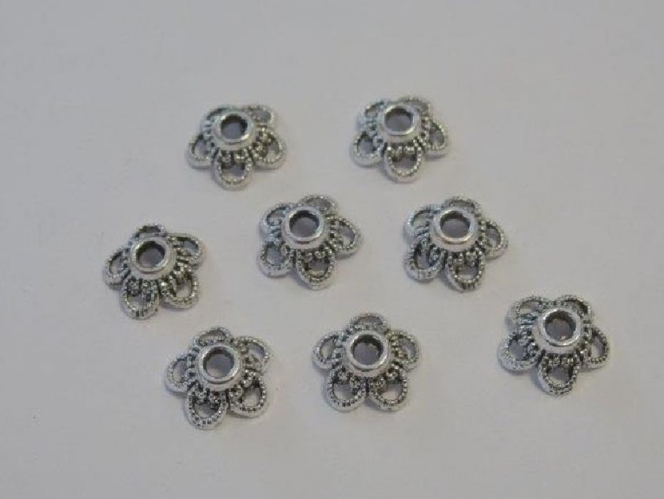 Kralenkapjes platinum 11MM 8 ST 12253-5307