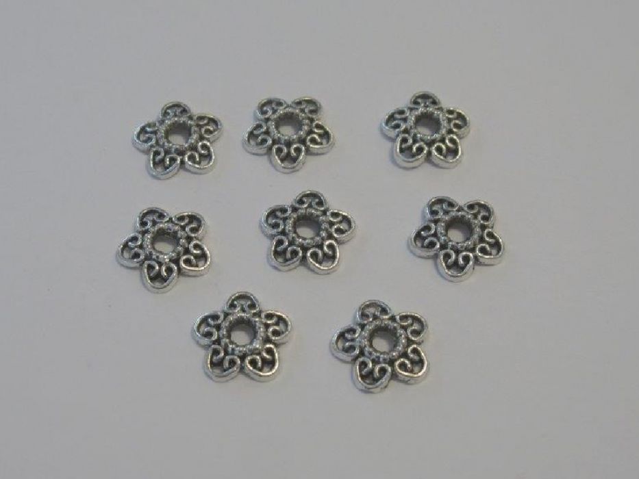 Kralenkapjes platinum 12MM 8 ST 12253-5305