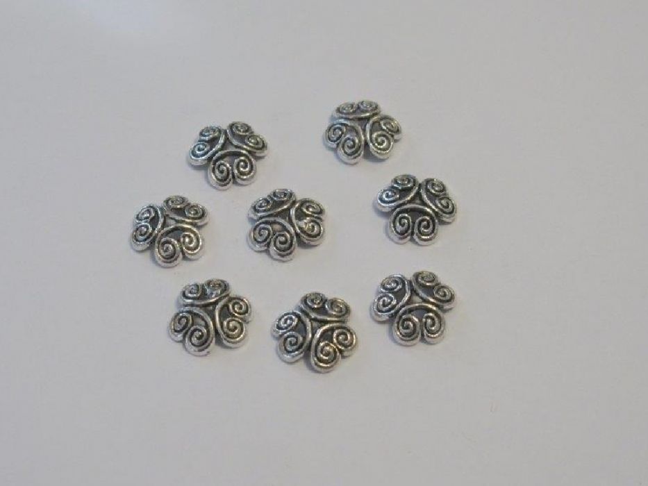 Kralenkapjes platinum 12MM 8 ST 12253-5308