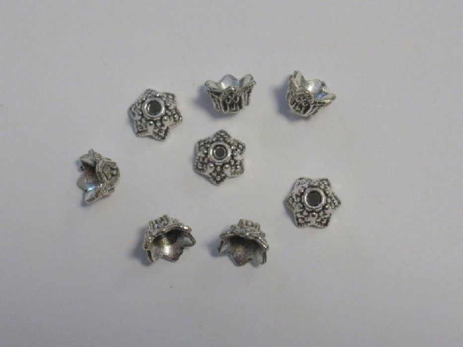 Kralenkapjes platinum 9MM 8ST 12253-5301