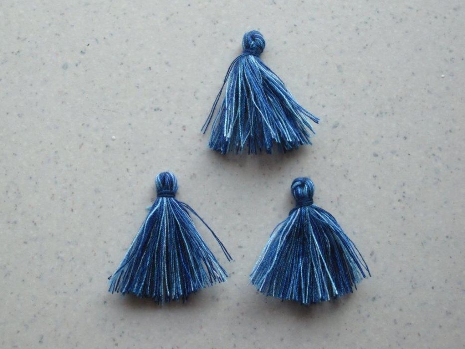 Kwastjes-tassel tinten blauw 3CM 3 ST 12317-1705