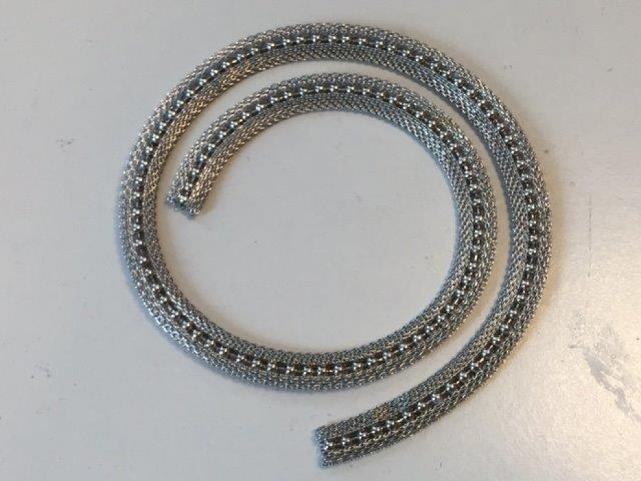 Metalen band met bal ketting platinum 95x35mm 50CM 12341-4102