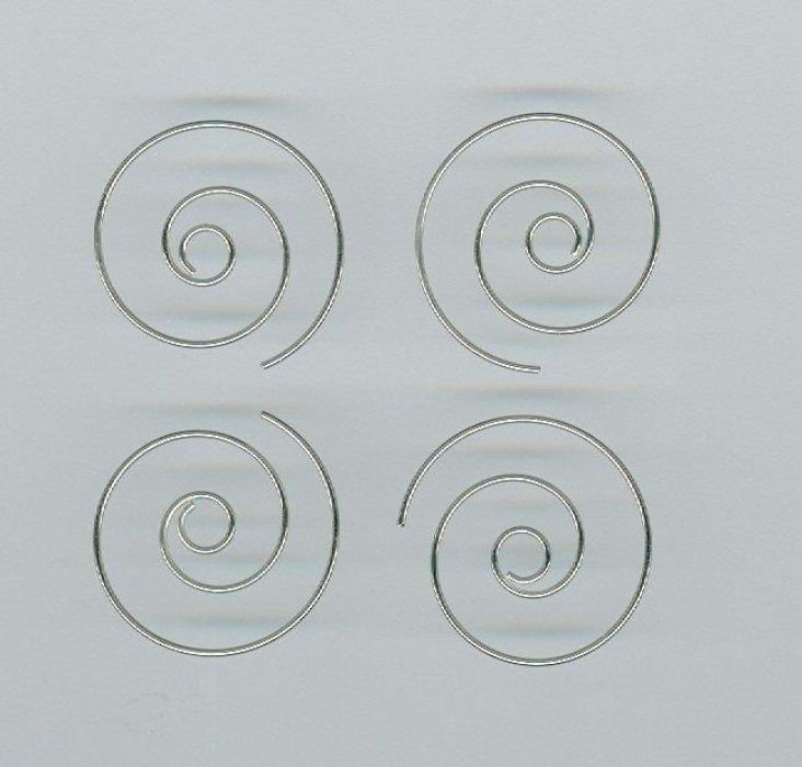 Oorring spiraal 25mm platinum 2 paar 12224-2416