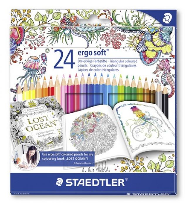 Staedtler Ergosoft Johanna Basford kleurpotlood Box 24 st. 157 C24JB