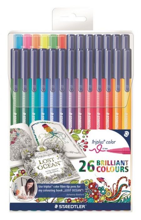 Staedtler Triplus color kleurstift Johanna Basford etui 26kl (20+6) 323 TB26JB