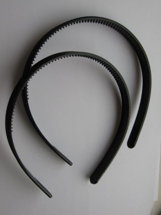 Tiara zwart plastic 12mmx35CM 2 ST-haarband 12299-9902