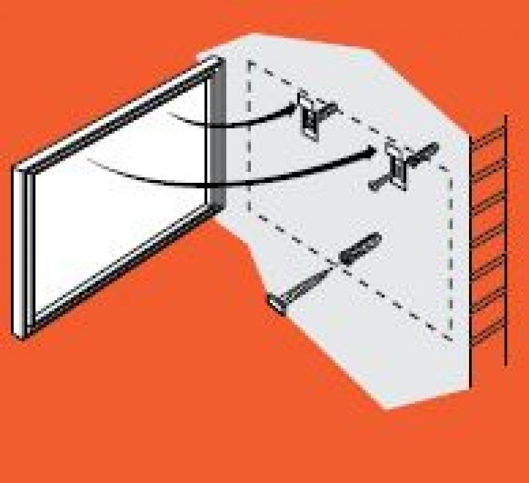 Antidiefstalsets  het beveiligd ophangen van aluminium lijsten.