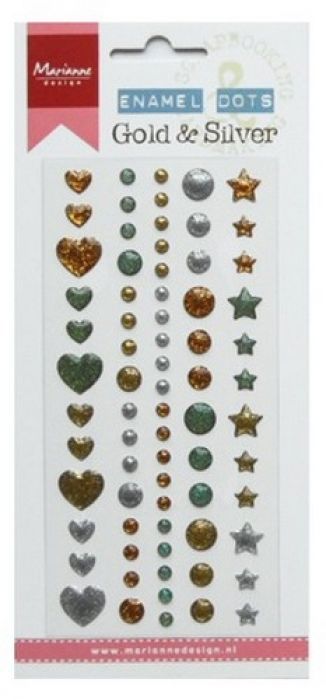 Marianne D Decoration Enamel dots - Gold & silver PL4510