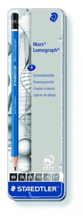 Staedtler Mars Lumograph potlood set á 6 stuks 100 G6