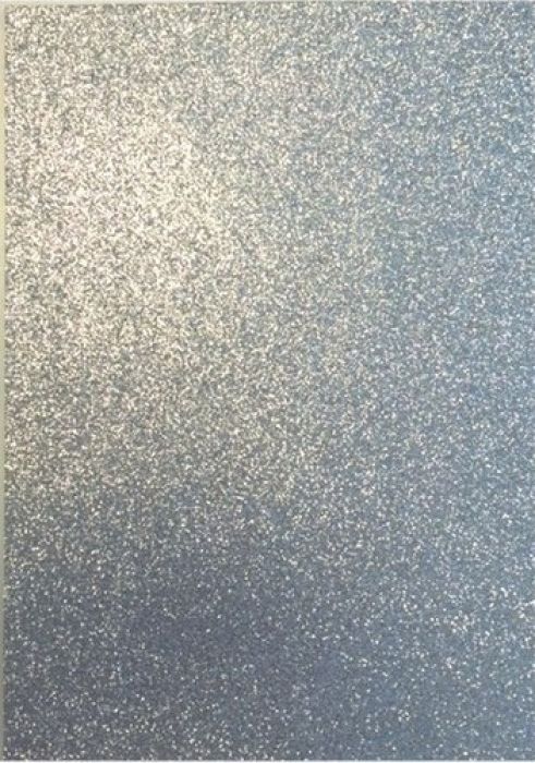 Rubber vellen 2mm 22x30cm 5 st Zilver glitter