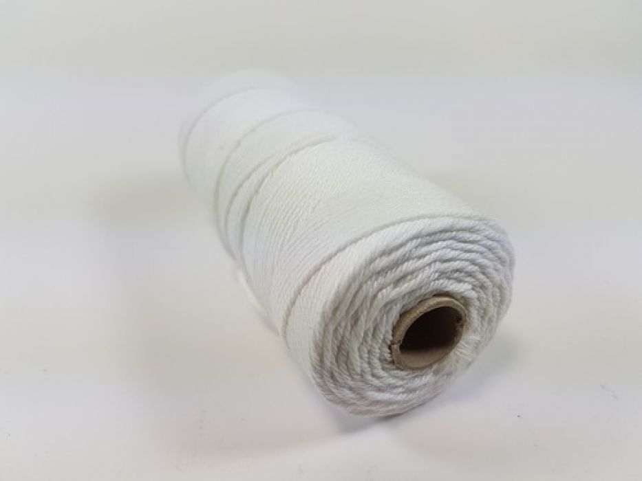 Katoen Macramé touw spoel nr 16 1,5mm 100grs - wit +/- 110mtr