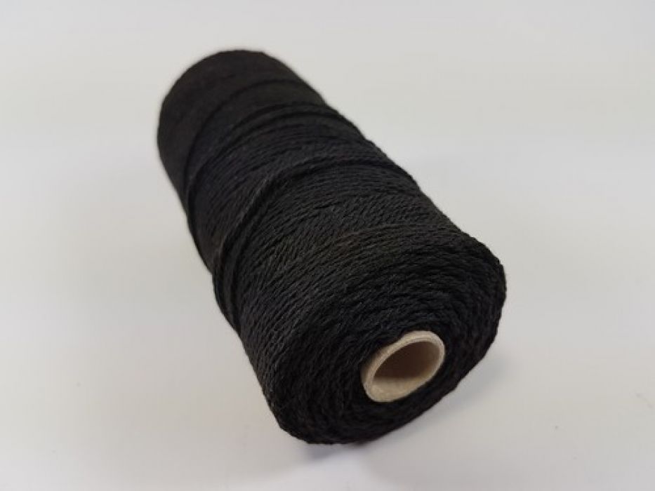 Katoen Macramé touw spoel nr 16 1,5mm 100grs - zwart +/- 110mtr