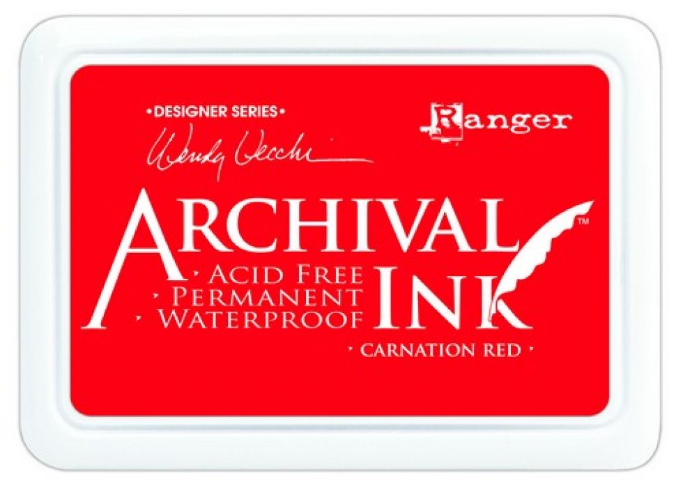 Ranger Archival Ink pad - carnation red AID41399 Wendy Vecchi