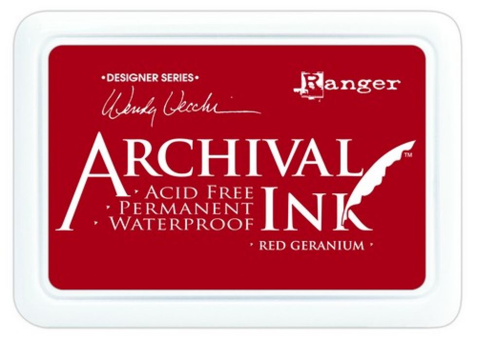 Ranger Archival Ink pad - red geranium AID38993 Wendy Vecchi