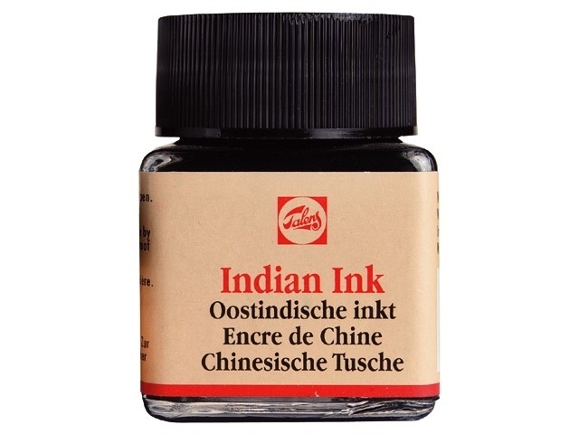 Oostindische inkt flacon 30 ml Zwart