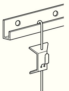 Ophangrail J-RAIL 200 CM. WIT