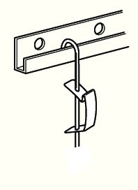 OPHANGSTANG 100 CM. 3 MM. WIT