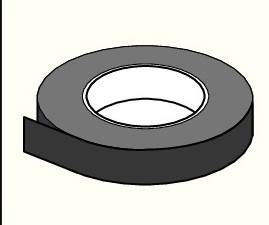 ROL SPIERAAM TAPE 24 MM. ZWART