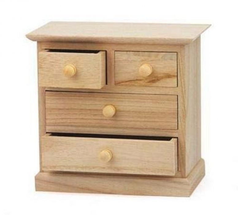 Maaltijd bord Barcelona Houten kast met 2 grote en 2 kleine laden 17cm x 10cm x 15,8cm