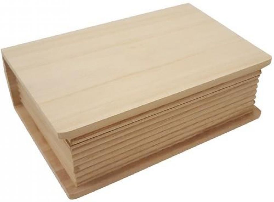 Houten kist boekvorm 20cm x 14,1cm x 6,9cm paulownia